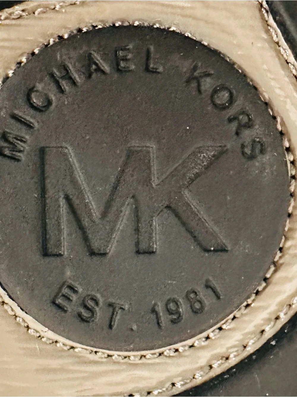 MICHAEL KORS Fulton Silver Glitter  Leather MK Logo Moccasins I Love Shoes 9M